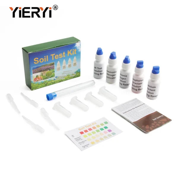 YIERYI Soil Test Kit, Soil PH Test Solution, Phosphorus Testing Reagent, Ammonia Nitrogen Testing Reagent, Potassium Testing Reagent