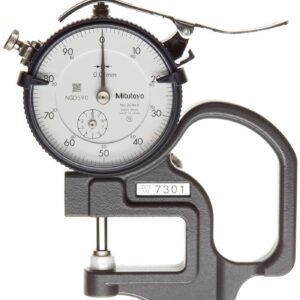 Mitutoyo Dial Thickness Gage, Flat Anvil, Metric